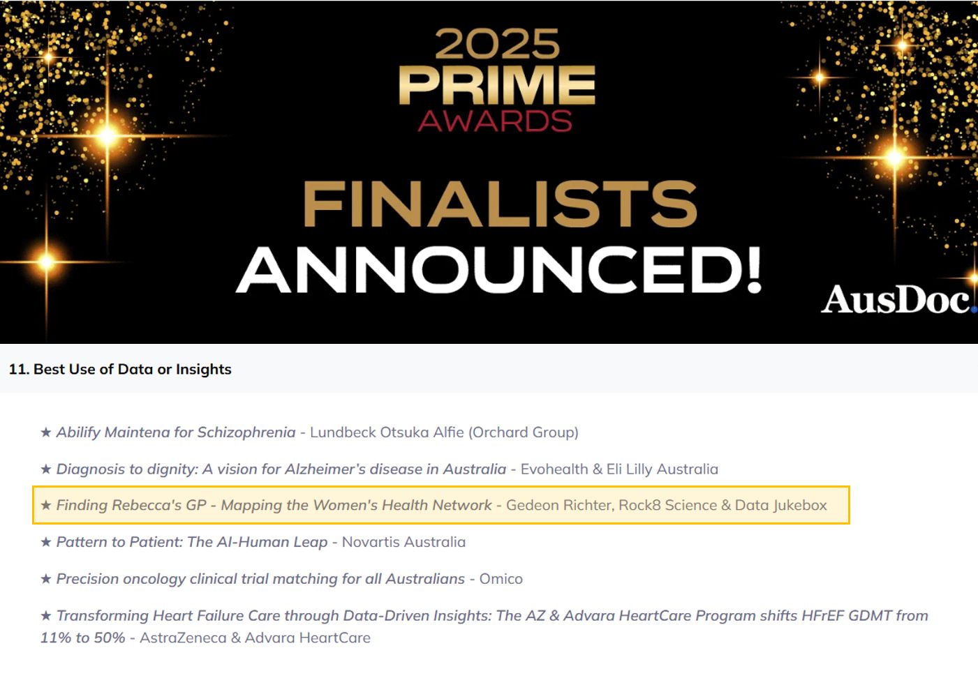 Data Jukebox Named Finalist in PRIME Awards 2025: Recognized for Excellence in Healthcare Marketing Innovation image 1